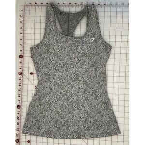 Gymshark Medium Tank Top Women's Fleur Gray Top Marl Vest Gym Workout Athletic